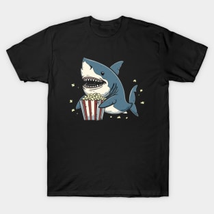 Funny Shark Watching Movie T-Shirt